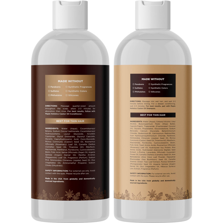 Castor Oil Shampoo and Conditioner Set Jamaican Black Castor Oil Shampoo and Biotin Collagen Conditioner Sulfate Free Sh