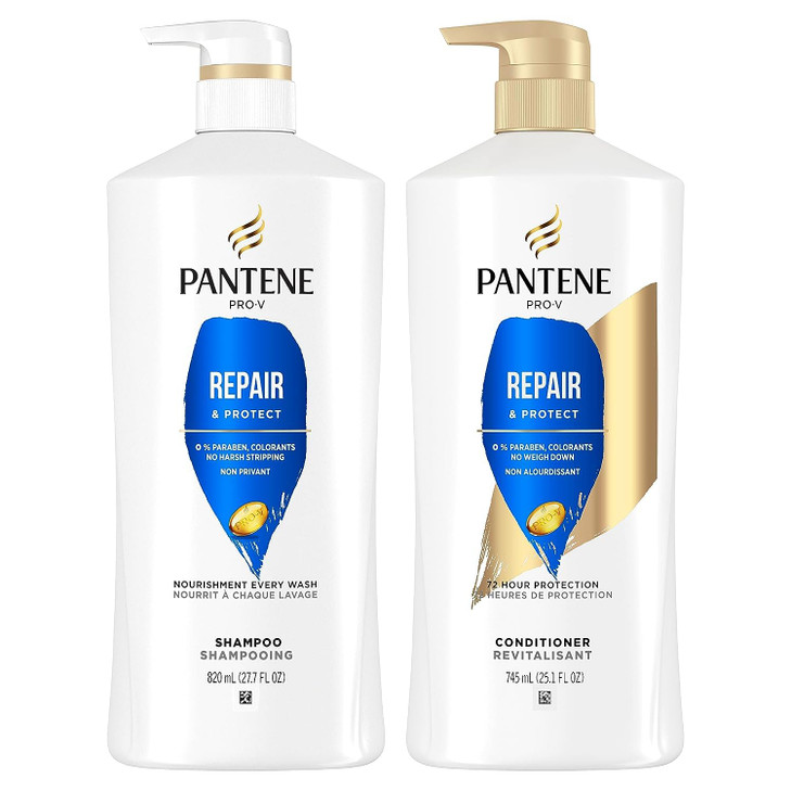 Pantene Shampoo Conditioner and Hair Treatment Set Repair Protect for Damaged Hair Safe for ColorTreated Hair