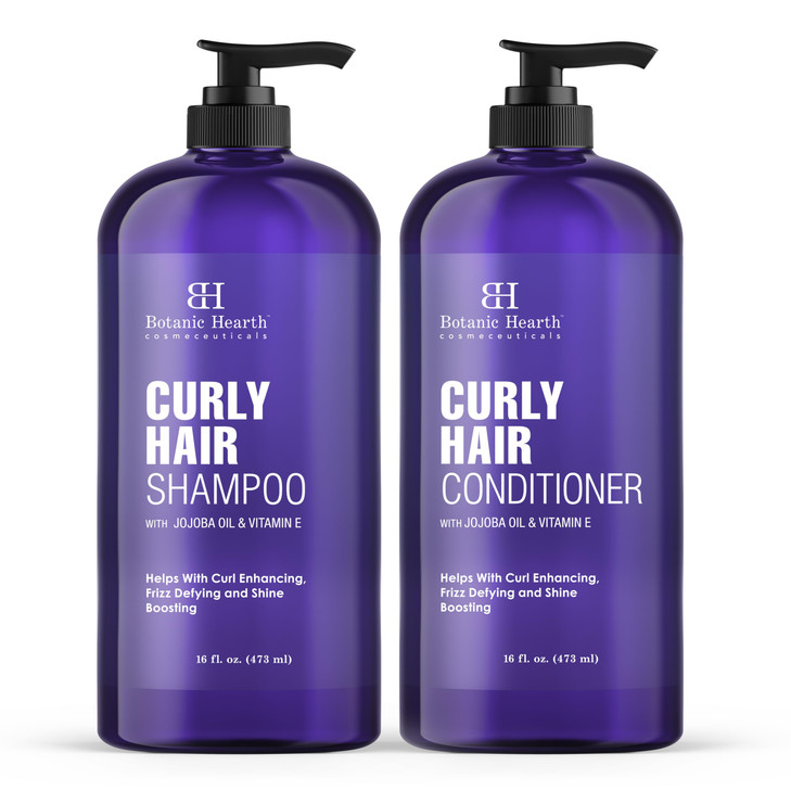Botanic Hearth Curly Hair Shampoo And Conditioner Set For Curly Hair Detangle Define Enhance Curls With Jojoba Oil Vitam