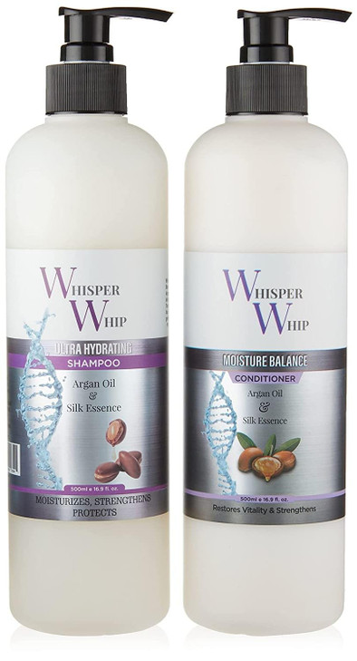Whisper Whip Combo Set with Ultra Hydrating Shampoo and Moisture Balance Conditioner 2x16oz