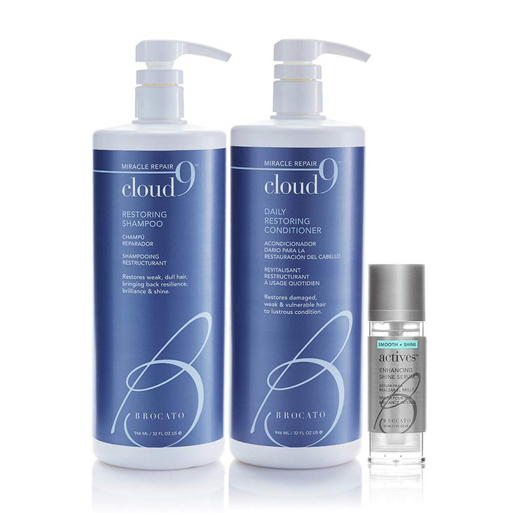 Brocato Cloud 9 Shampoo Conditioner Liter 32oz Actives Enhancing Serum Shine Booster Conditioning Hair Agent Replenishin