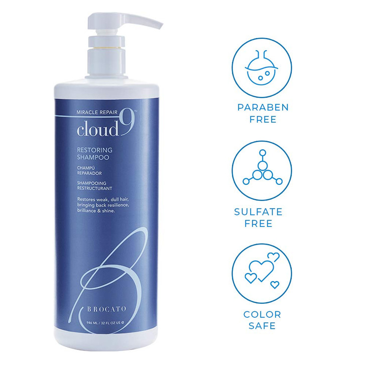 Brocato Cloud 9 Shampoo Conditioner Liter 32oz Actives Enhancing Serum Shine Booster Conditioning Hair Agent Replenishin