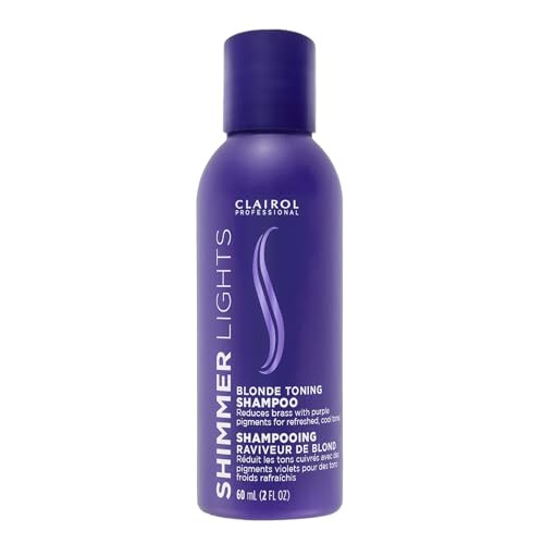 Clairol Professional Shimmer Lights Purple Shampoo 2 fl Oz Neutralizes Brass Yellow Tones For Blonde Silver Gray Highlig