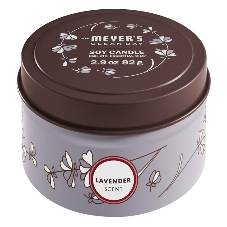 MRS. MEYER'S CLEAN DAY Soy Tin Candle, 12 Hour Burn Time, Made with Soy Wax and Essential Oils, Lavender, 2.9 Oz online at globaldelivered