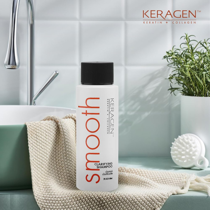 KERAGEN Clarifying Shampoo with Keratin and Collagen All Hair Types Sulfate Free 2 Oz Deep Cleansing Purifying Refresh a
