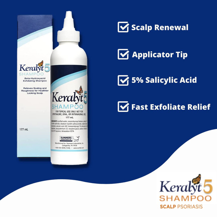 Keralyt 5 AntiDandruff Shampoo Max Strength 5 Salicylic Acid Scalp BuildUp Clearing Promotes Relief from Dandruff Psoria