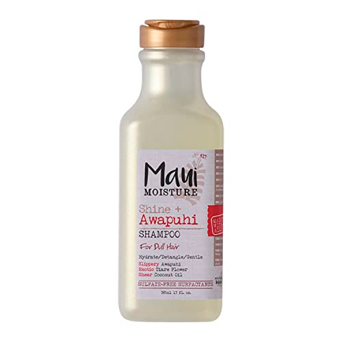 Maui Moisture Shine Awapuhi Moisturizing Vegan Shampoo with Coconut Oils for Shiny Hair SiliconeFree SulfateFree Surfact