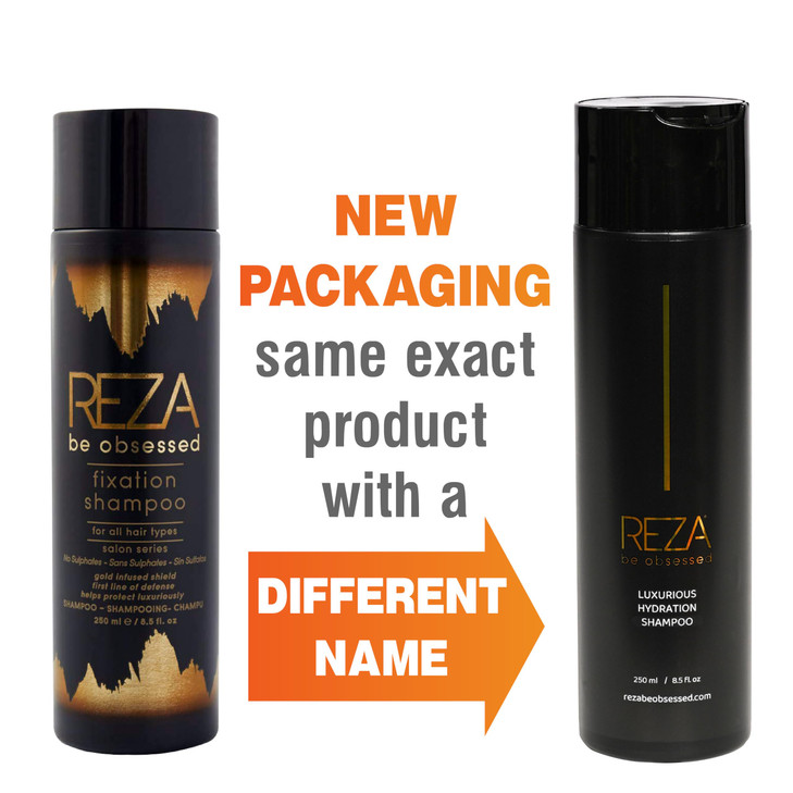 Reza Fixation Shampoo Luxury Hydrating Hair Care for Volume Shimmer Shine Sulfate Free Paraben Free Non Toxic Tames Friz