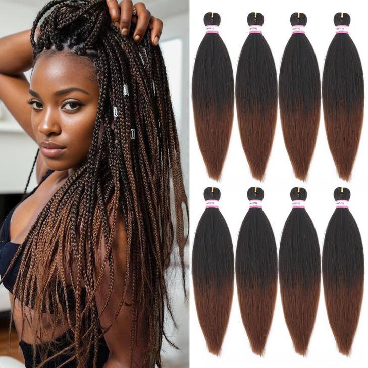PreStretched Braiding Hair Extensions16 Inch 8 Packs Synthetic Braiding Hair Crochet Braids Natural Easy Braid Crochet H