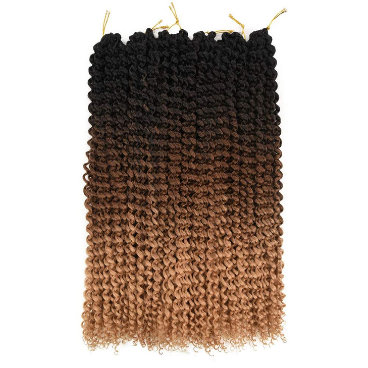 Ombre Passion Twist Hair 22 Inch Long Water Wave Crochet Braids Bohemian Curly Twist Synthetic Braiding Hair Extensions