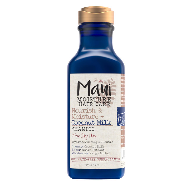 Maui Moisture Nourish Moisture Coconut Milk Shampoo to Hydrate and Detangle Curly Hair Lightweight Daily Moisturizing Sh