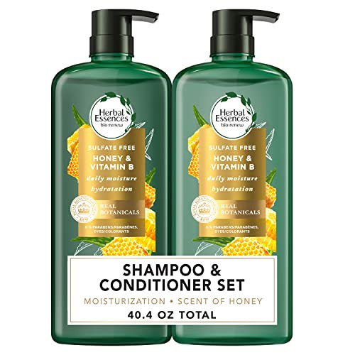 Herbal Essences Sulfate Free Shampoo and Conditioner Set Infused with Honey and Vitamin B Moisturizing Safe for Color Tr