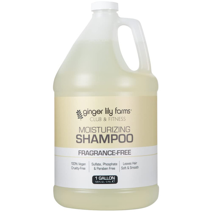 Ginger Lily Farms Club Fitness Moisturizing Shampoo for All Hair Types 100 Vegan CrueltyFree Fragrance Free 1 Gallon 128