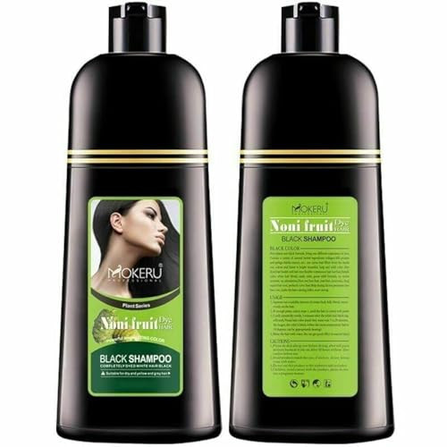 XINGYUSP Mokeru Organic Natural Fast Hair Dye Only 5 Minutes Noni Plant Black Shampoo 500ml