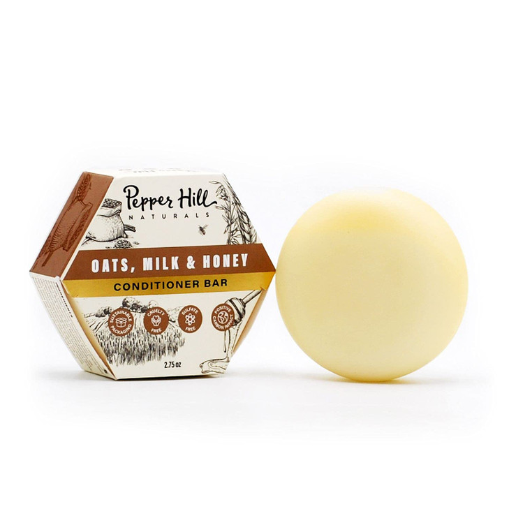 Pepper Hill Conditioner Bar Oat Milk Honey Fragrance Free Natural PlantBased CrueltyFree Solid Shampoo for Sensitive Ski