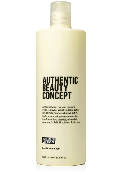 Authentic Beauty Concept Replenish Cleanser Nourishing Cleansing Shampoo for Damaged Hair Strengthens Hair Fiber Vegan C