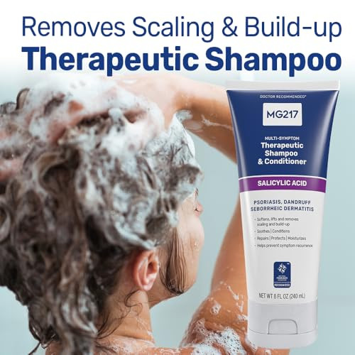 MG217 Psoriasis Shampoo and Conditioner with Salicylic Acid Therapeutic Scalp Treatment Softens Lifts Removes Scaling Ps