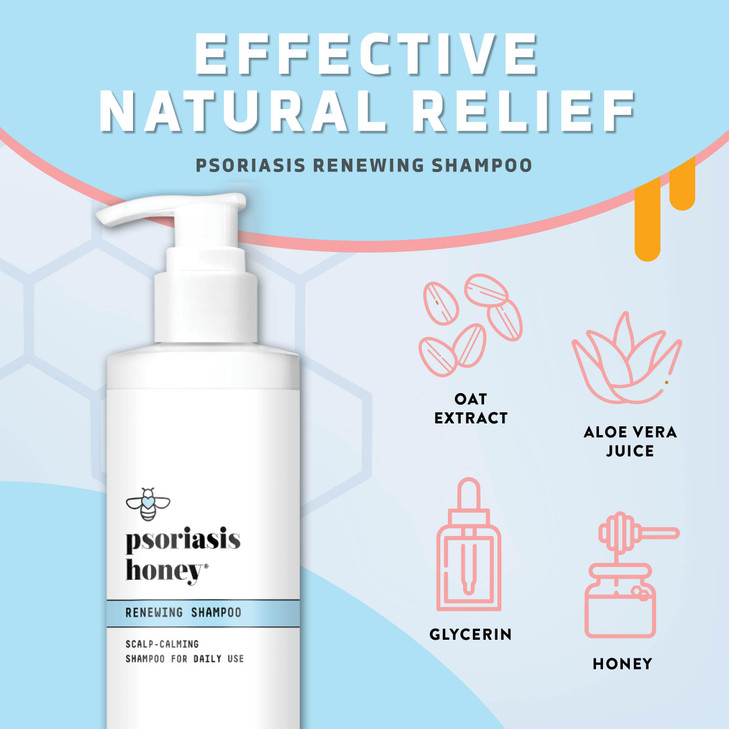 PSORIASIS HONEY Renewing Shampoo Itchy Dry Scalp Treatment Psoriasis Shampoo With Argan Oil for Women Men Scalp Psoriasi