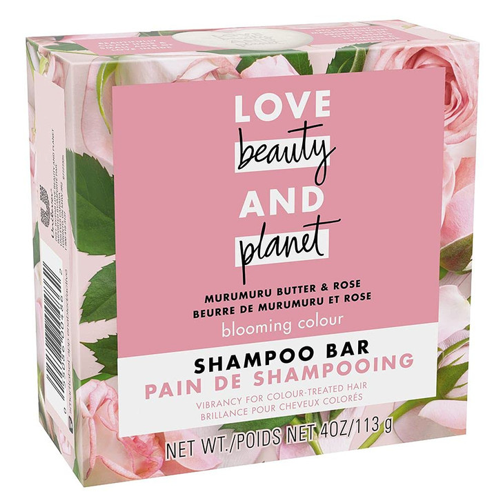 Love Beauty And Planet Blooming Color Shampoo Bar for Color Treated Hair Murumuru Butter Rose Color Vibrancy 40 oz