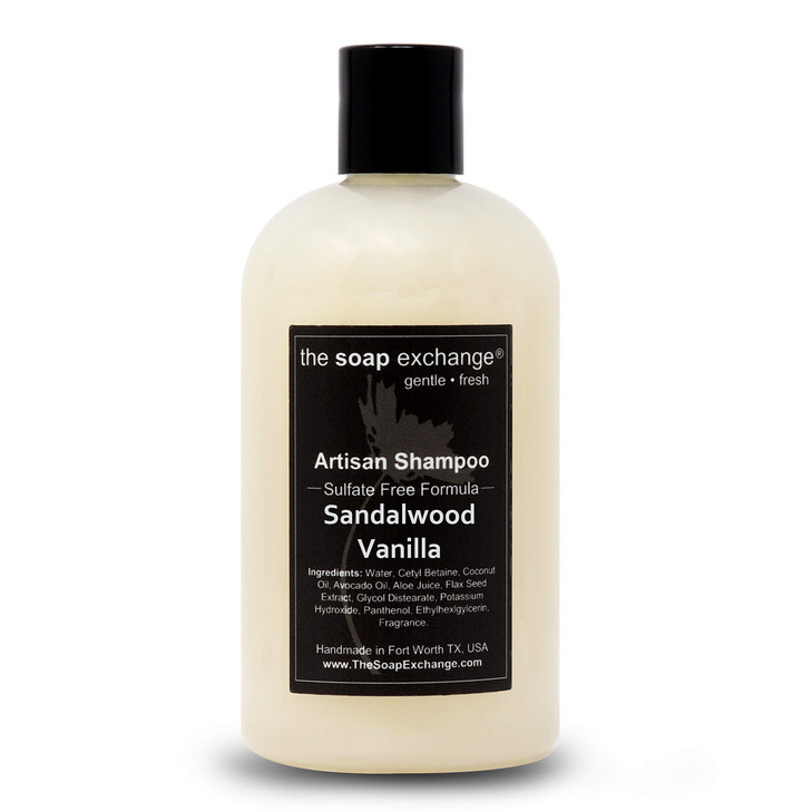 The Soap Exchange Hair Shampoo Sandalwood Vanilla Scent Hand Crafted 12 fl oz 354 ml Natural Artisan Hair Care Gentle Su