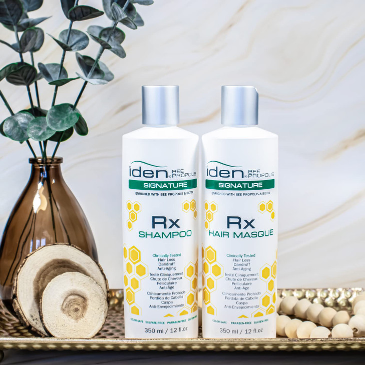 IDEN Bee Propolis Signature Rx Shampoo Promotes Healthy Hair Growth Saw Palmetto Green Tea 12 floz