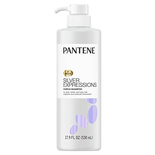 Pantene Silver Expressions Purple Shampoo and Hair Toner ProV for Grey and Color Treated Hair Lotus Flowers 179 Fl Oz