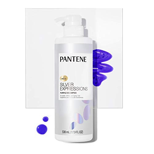 Pantene Silver Expressions Purple Shampoo and Hair Toner ProV for Grey and Color Treated Hair Lotus Flowers 179 Fl Oz