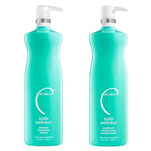 Malibu C Scalp Wellness Shampoo and Conditioner Set Nourishing and Restorative Scalp Care for All Hair Types Gentle Enou