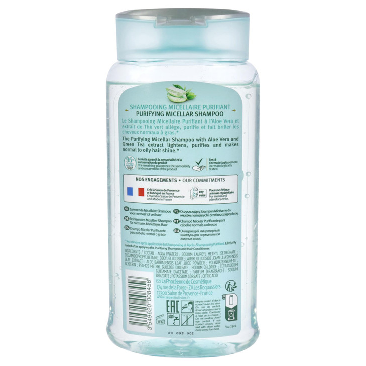Le Petit Olivier Purifying Micellar Shampoo Aloe Vera And Green Tea Cleanses Hair Reduce Excess Sebum Suitable For Norma