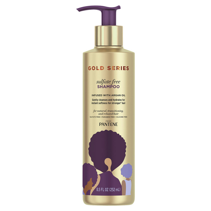 Pantene Gold Series Argan Oil from ProV for Natural and Curly Textured Hair Sulfate Free Shampoo 85 Fl Oz