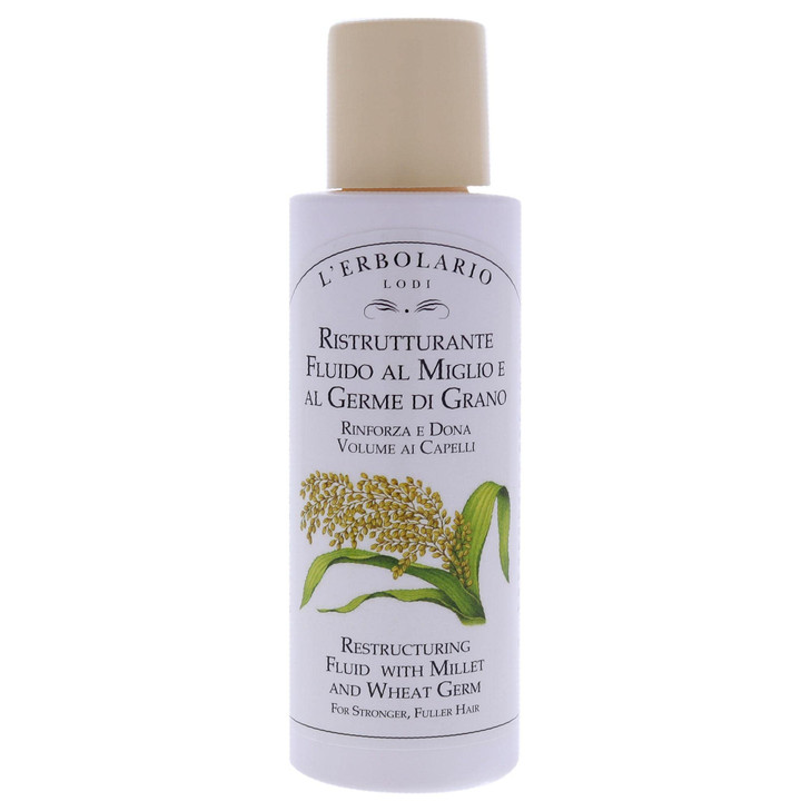 LErbolario Millet And Wheat Restructuring Fluid ReCompacting And Protective Treatment Hair Serum To Repair The External