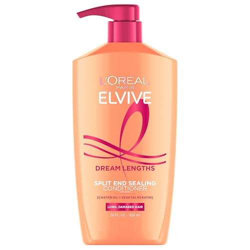 LOreal Paris Elvive Dream Lengths Super Detangling Conditioner With Fine Castor Oil and Vitamins B3 and B5 for Long Dama