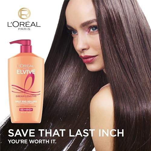 LOreal Paris Elvive Dream Lengths Super Detangling Conditioner With Fine Castor Oil and Vitamins B3 and B5 for Long Dama