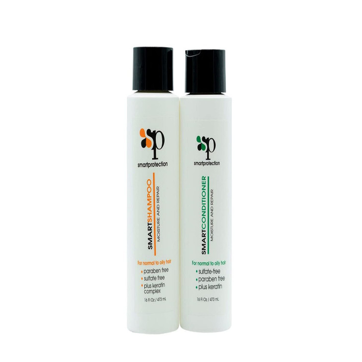 Moisture Shampoo and Conditioner Sulfate Paraben Free 16oz for Keratin Treated Hair by Smart Protection