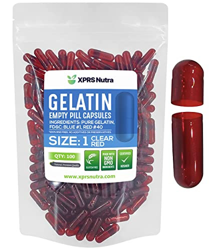 XPRS Nutra Size 1 Empty Capsules - 100 Count Colored Empty Gelatin Capsules - Pill DIY Supplement Capsule Filling - Fillable Color Gel Caps Pills for online at globaldelivered