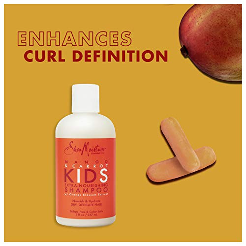 SheaMoisture ExtraNourishing Shampoo hair care for Kids Mango Carrot with Shea Butter 8 oz
