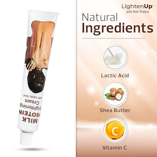 Lighten-Up Lactic Acid Cream - 1.7 Fl oz / 50 ml - Skin Brightening Cream, AHA Cream, Helps Even Skin Tone - with Vitamin C & Shea Butter online at globaldelivered