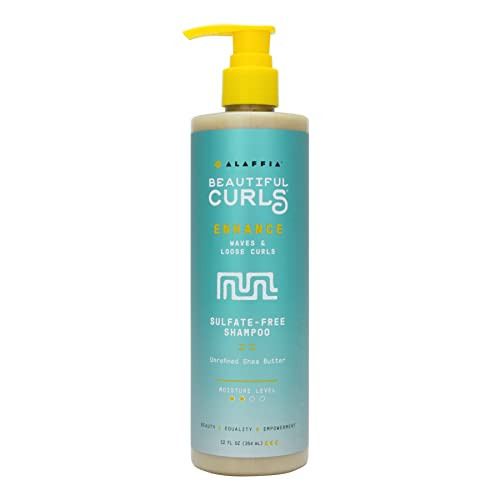 Alaffia Beautiful Curls Curl Enhancing Cream Shampoo Kinky Curly Hair Products Natural Shampoo No Sulfates with Shea But