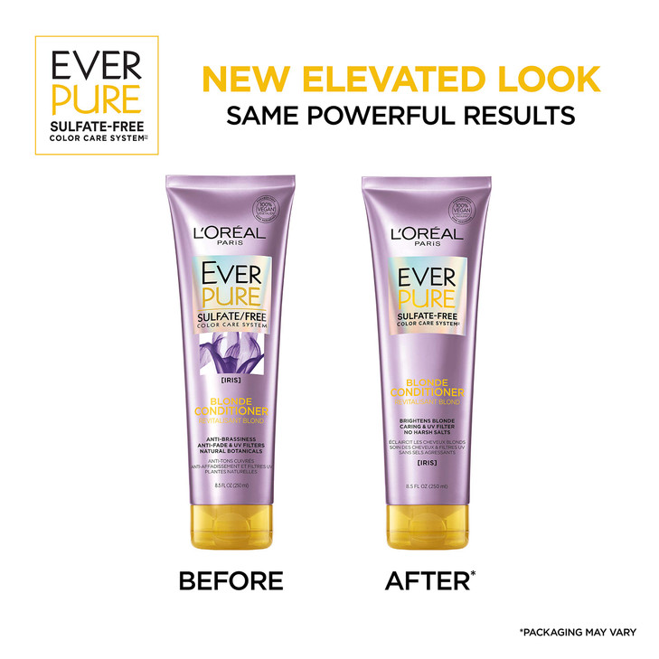 LOreal Paris EverPure Blonde Sulfate Free Shampoo for ColorTreated Hair Neutralizes Brass Balances For Blonde Hair 2 Cou