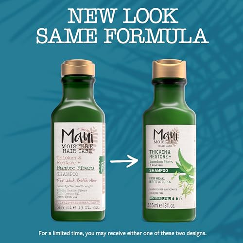 Maui Moisture Thicken Restore Bamboo Fibers Strengthening Shampoo to Soften Transitioning or Natural Hair Renew Brittle