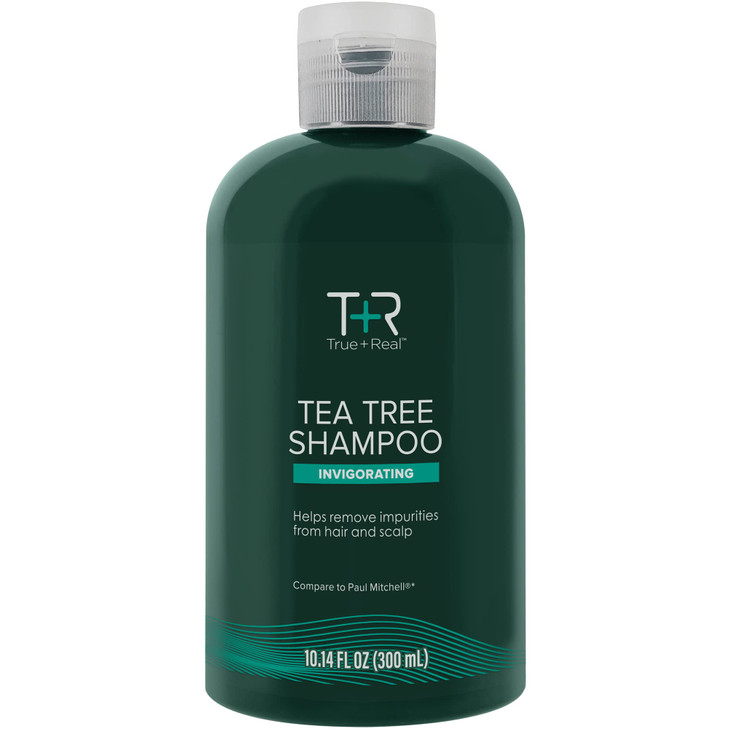 TrueReal Tea Tree Shampoo Invigorating Deep Clean Scalp Care Refreshing Mint Scent For All Hair Types 1014 oz