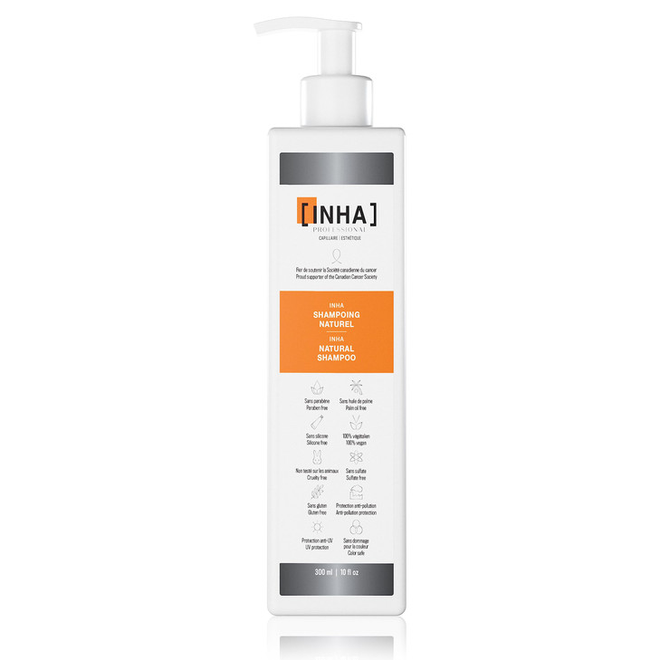 INHA NATURAL SHAMPOO Deep Clean Hydrate Gentle for the Scalp All Hair Types Safe for Colored Hair UV Protection 300 ml
