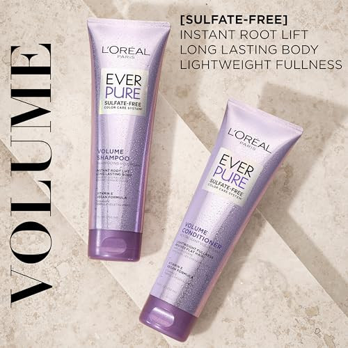 LOreal Paris Volume Sulfate Free Shampoo and Conditioner for ColorTreated Hair EverPure 85 Fl Oz Set of 2