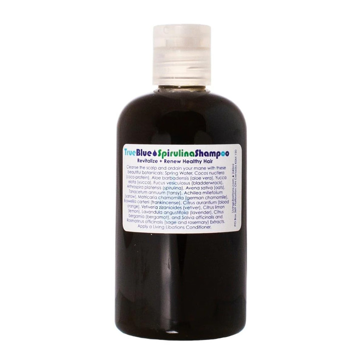 LIVING LIBATIONS Organic True Blue Spirulina Shampoo Natural PlantBased Clean Beauty 8 oz 240 ml