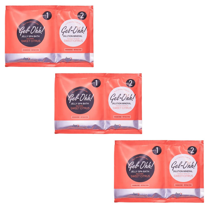 AvryBeauty Gel-Ohh Jelly Spa Bath 3 pack, Citrus Fresh, Citrus Scented, Vitamin C , Jelly Pedicure, Salon Services, Pedicure, Salon Pedi, Relaxation, online at globaldelivered