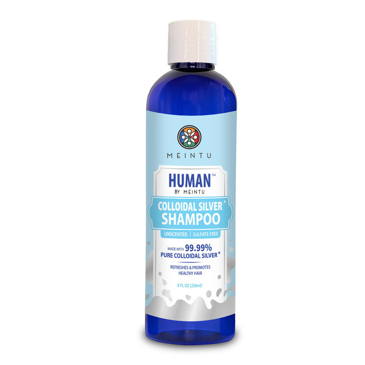 MEINTU Human Colloidal Silver Shampoo 9999 Pure Colloidal Silver Hair Shampoo Refreshes Promotes Healthy Hair Unscented