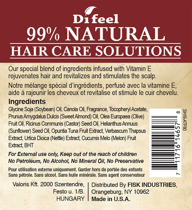 Difeel Premium AntiFrizz Hair Oil with Olive Oil Vitamins A and E 71 ounce