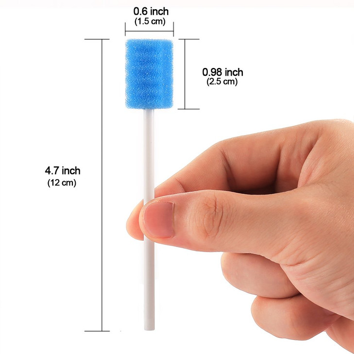 Disposable Oral Swabs Sterile Dental Sponge Swabsticks Unflavored for Mouth or Gum Cleaning 100 Count