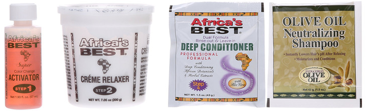 Africas Best NoLye Relaxer Kit Dual conditioning Herbal Intensive Superior Straightening and the Very Best Nourishment D
