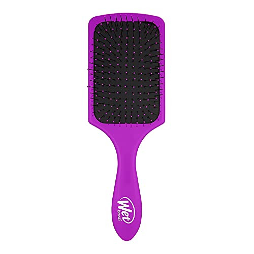 Wet Brush Paddle Detangler Hair Brush Purple UltraSoft IntelliFlex Bristles with AquaVent Design Great For Treatment Mas